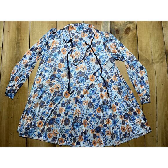 NWT! Free People Daisy Jane Long Sleeve Mini Dress. Size XS. Boho retails 148.00 - Picture 1 of 7